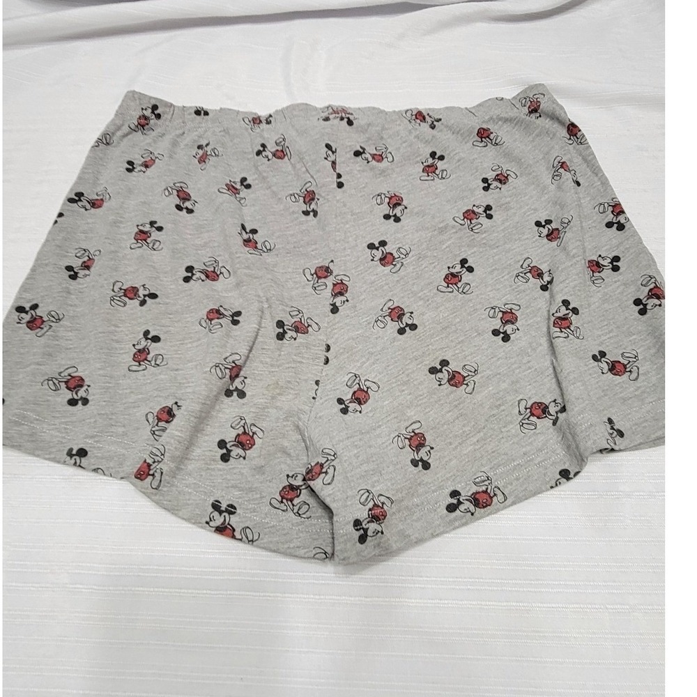 Pajama Shorts Comfy Mickey Mouse Gray comfy Sleepwear Women Large - Picture 3 of 7